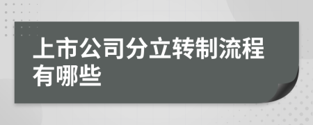 上市公司分立转制流程有哪些