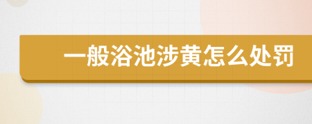 一般浴池涉黄怎么处罚