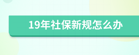 19年社保新规怎么办