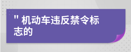 " 机动车违反禁令标志的