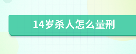 14岁杀人怎么量刑
