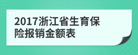 2017浙江省生育保险报销金额表