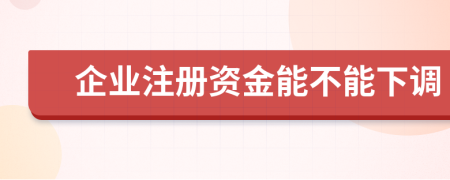 企业注册资金能不能下调