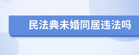 民法典未婚同居违法吗