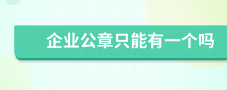 企业公章只能有一个吗