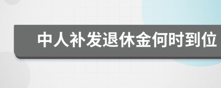 中人补发退休金何时到位