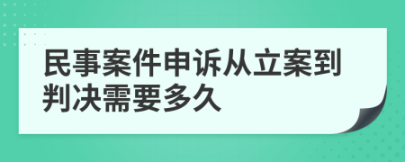 民事案件申诉从立案到判决需要多久