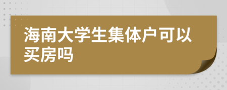 海南大学生集体户可以买房吗