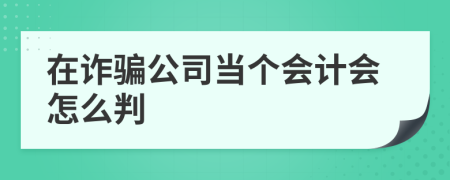 在诈骗公司当个会计会怎么判