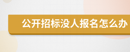 公开招标没人报名怎么办