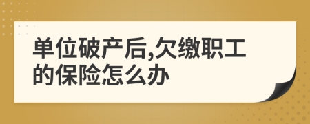 单位破产后,欠缴职工的保险怎么办