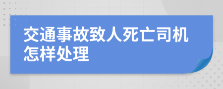 交通事故致人死亡司机怎样处理