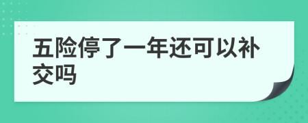 五险停了一年还可以补交吗