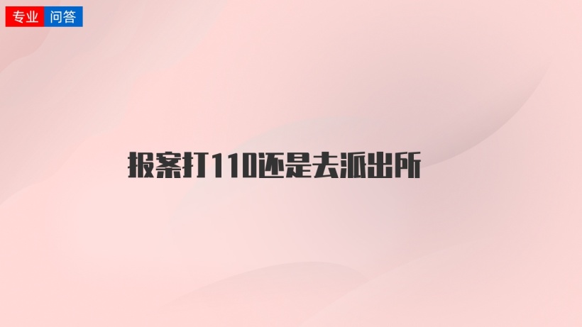 報案打110還是去派出所