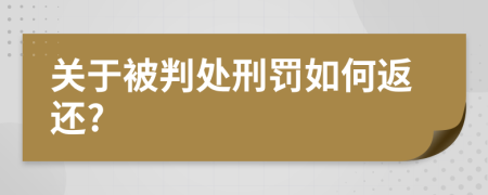 关于被判处刑罚如何返还?