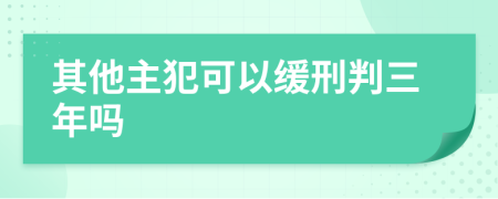 其他主犯可以缓刑判三年吗