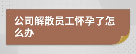 公司解散员工怀孕了怎么办