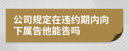 公司规定在违约期内向下属告他能告吗