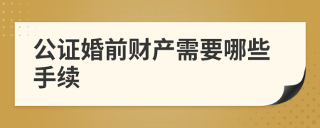 公证婚前财产需要哪些手续