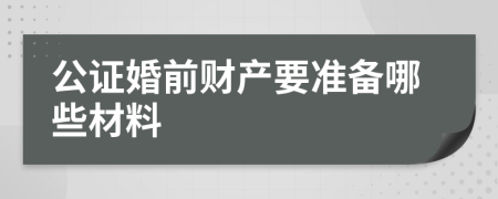 公证婚前财产要准备哪些材料