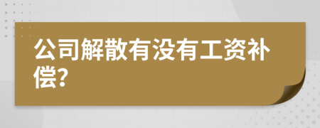 公司解散有没有工资补偿？