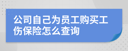 公司自己为员工购买工伤保险怎么查询