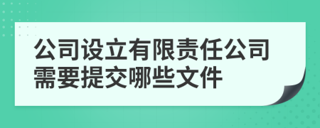 公司设立有限责任公司需要提交哪些文件