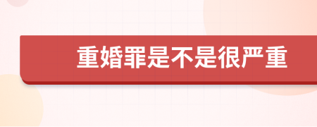 重婚罪是不是很严重