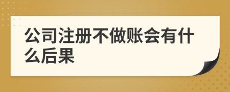 公司注册不做账会有什么后果