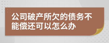 公司破产所欠的债务不能偿还可以怎么办