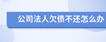 公司法人欠债不还怎么办