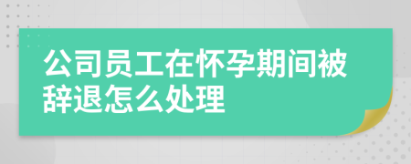 公司员工在怀孕期间被辞退怎么处理