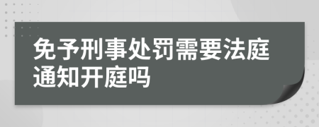 免予刑事处罚需要法庭通知开庭吗