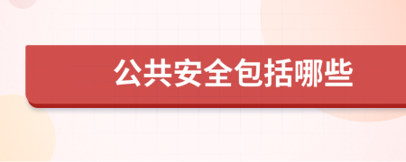 公共安全包括哪些