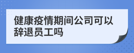 健康疫情期间公司可以辞退员工吗