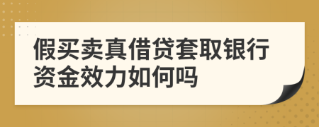 假买卖真借贷套取银行资金效力如何吗