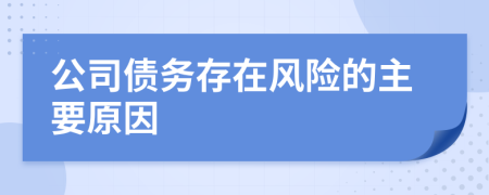 公司债务存在风险的主要原因