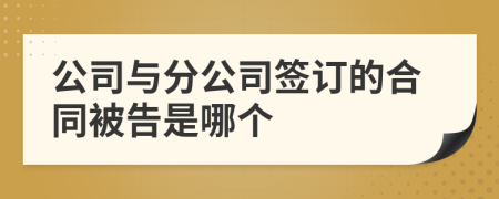 公司与分公司签订的合同被告是哪个