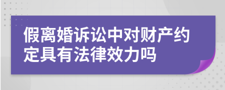 假离婚诉讼中对财产约定具有法律效力吗