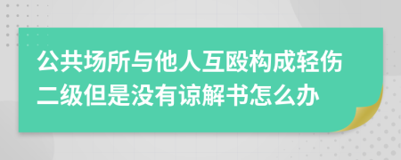 公共场所与他人互殴构成轻伤二级但是没有谅解书怎么办