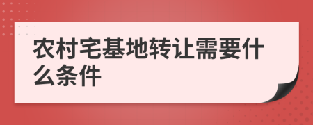 农村宅基地转让需要什么条件