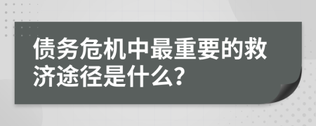 债务危机中最重要的救济途径是什么？