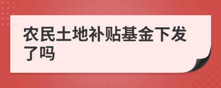 农民土地补贴基金下发了吗