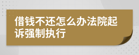 借钱不还怎么办法院起诉强制执行