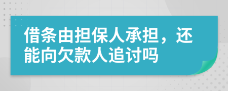 借条由担保人承担，还能向欠款人追讨吗