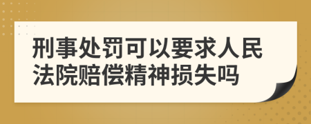 刑事处罚可以要求人民法院赔偿精神损失吗