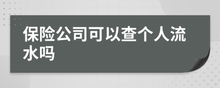 保险公司可以查个人流水吗