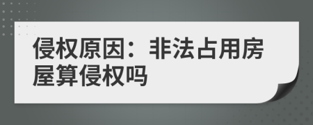 侵权原因：非法占用房屋算侵权吗