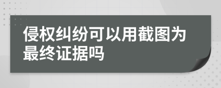 侵权纠纷可以用截图为最终证据吗