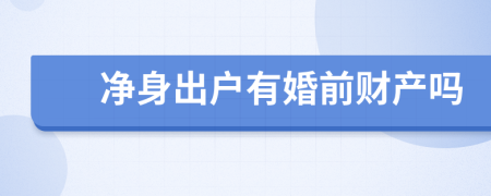净身出户有婚前财产吗